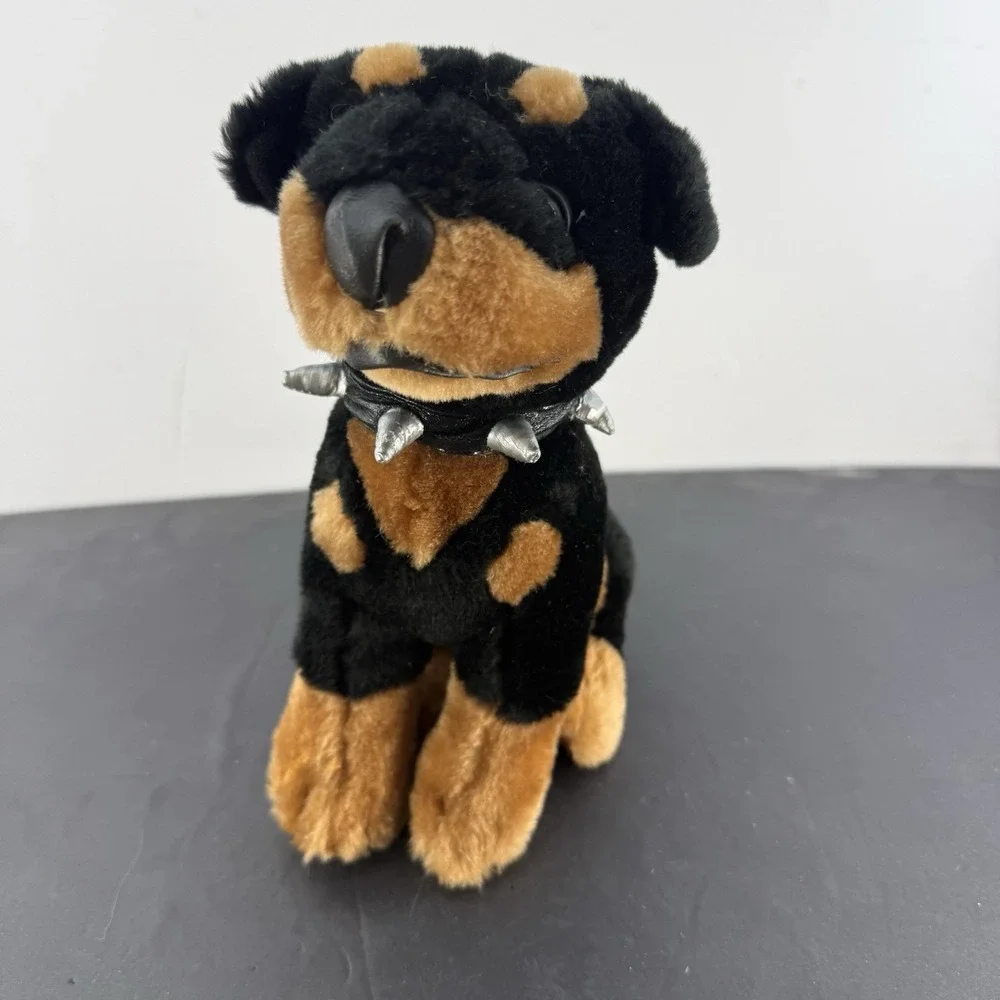 Rottweiler Dog Plush Stuff Animal Toy Network Spike Collar 2002 10